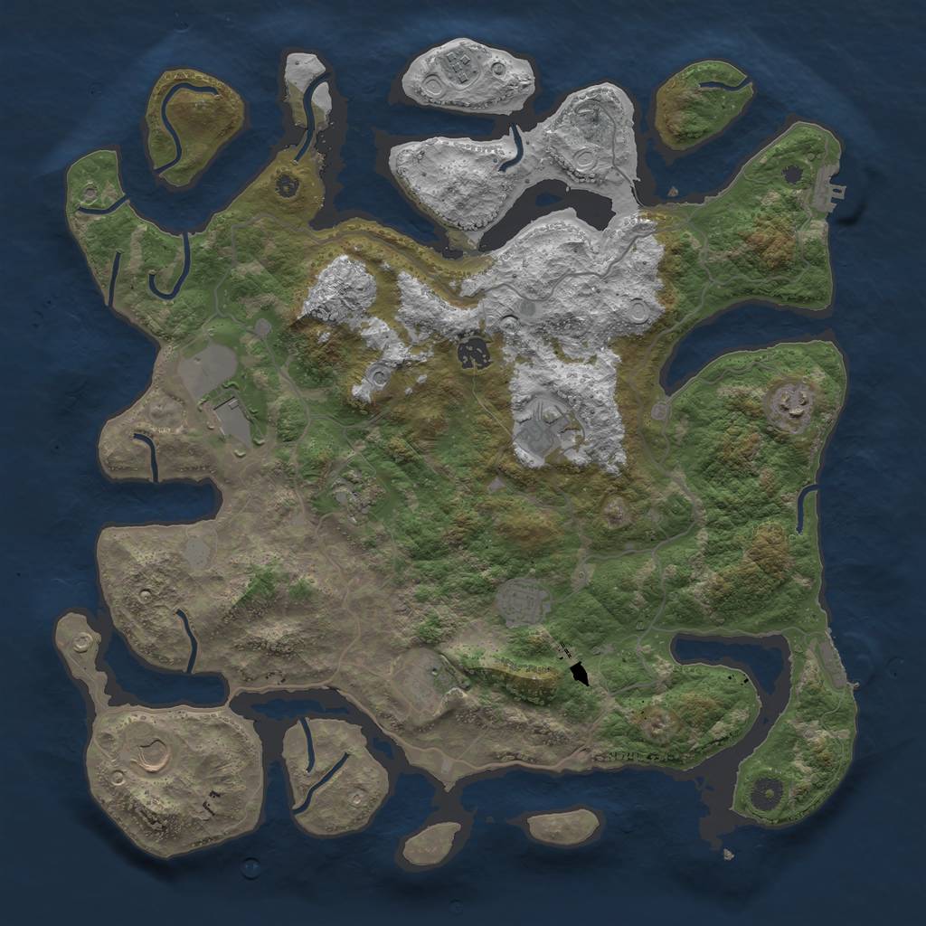 Rust Map: Procedural Map, Size: 4250, Seed: 201580170, 17 Monuments