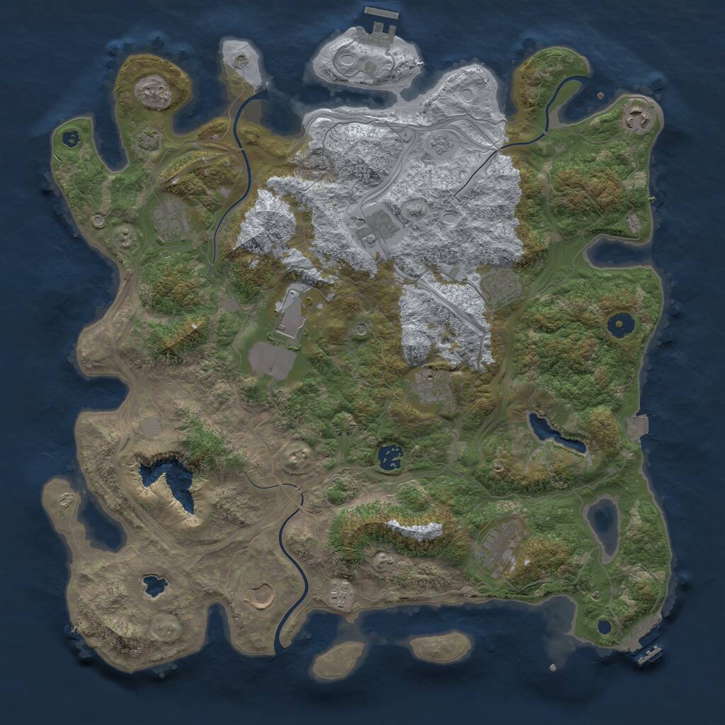 Rust Map: Procedural Map, Size: 4250, Seed: 201580170, 16 Monuments
