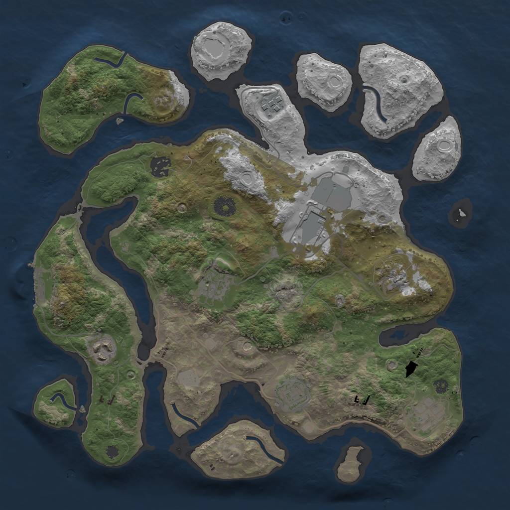 Rust Map: Procedural Map, Size: 3550, Seed: 817810, 15 Monuments