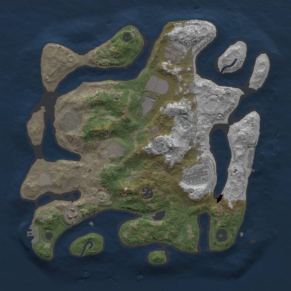 Rust Map: Procedural Map, Size: 3500, Seed: 1160607396, 16 Monuments
