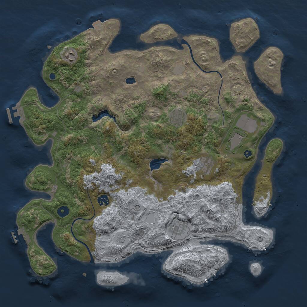 Rust Map: Procedural Map, Size: 4000, Seed: 48148, 12 Monuments