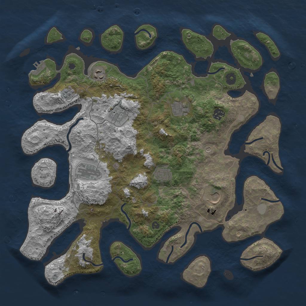 Rust Map: Procedural Map, Size: 4000, Seed: 296345, 15 Monuments