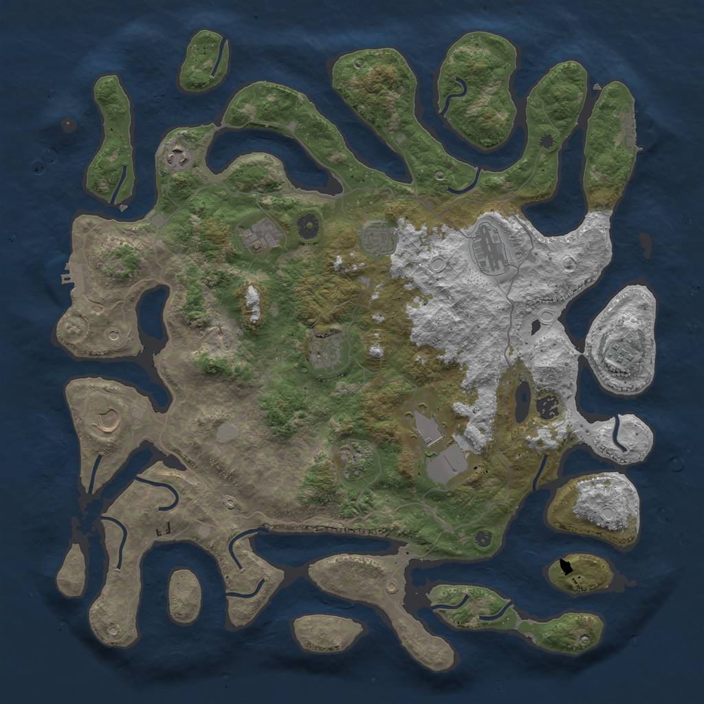 Rust Map: Procedural Map, Size: 4500, Seed: 1775582660, 18 Monuments
