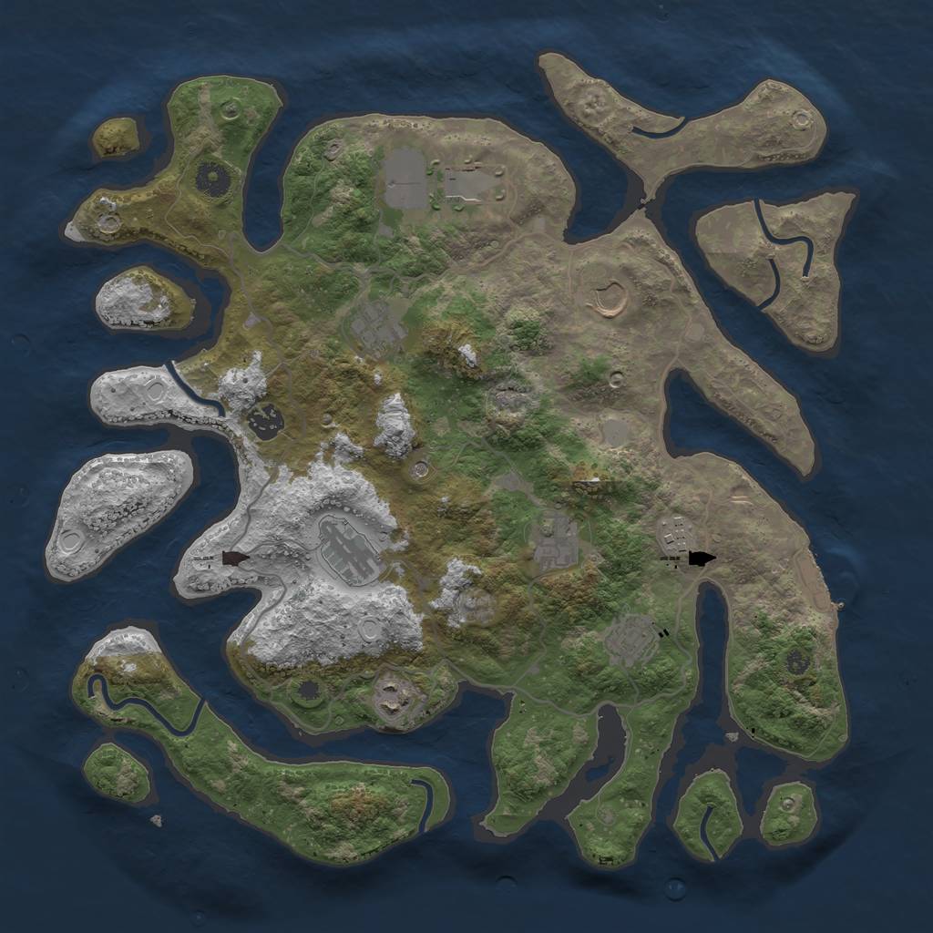 Rust Map: Procedural Map, Size: 4000, Seed: 573222, 16 Monuments