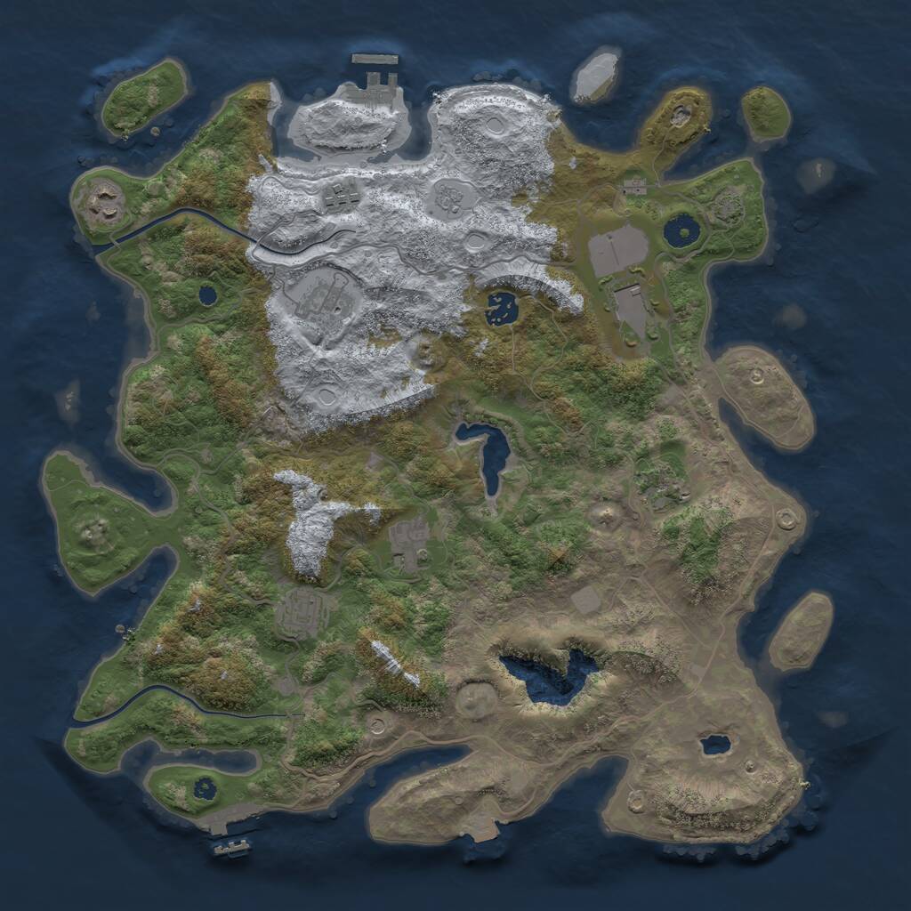 Rust Map: Procedural Map, Size: 4000, Seed: 101035463, 14 Monuments