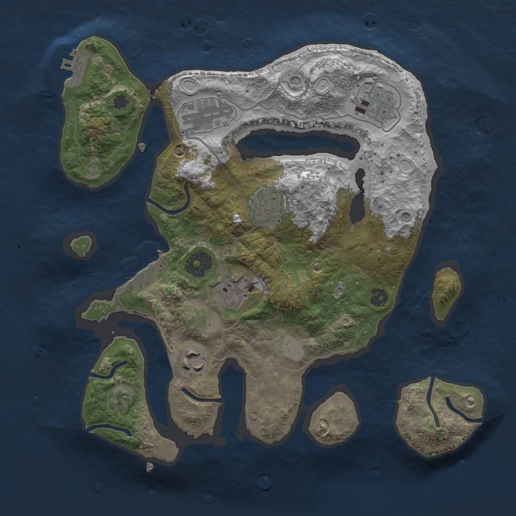 Rust Map: Procedural Map, Size: 3000, Seed: 323681983, 13 Monuments