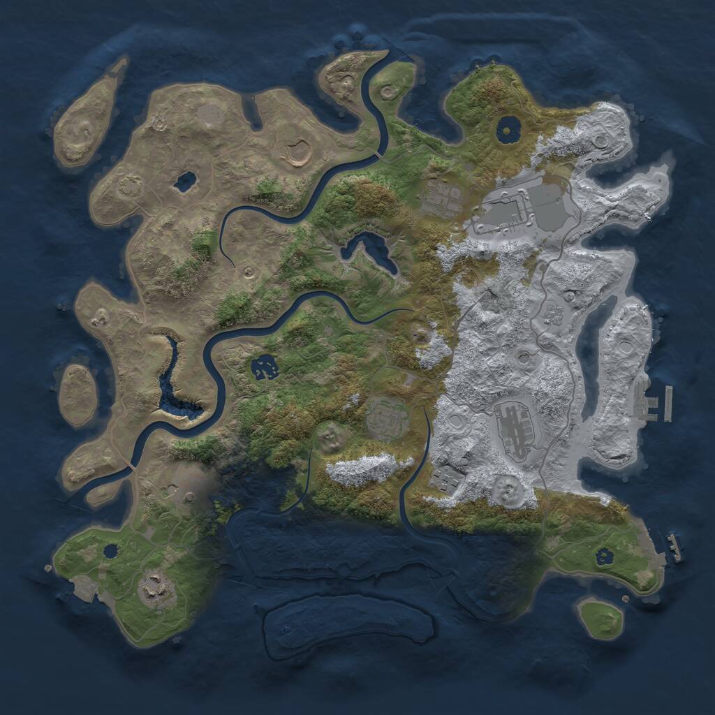 Rust Map: Procedural Map, Size: 4000, Seed: 561561, 15 Monuments