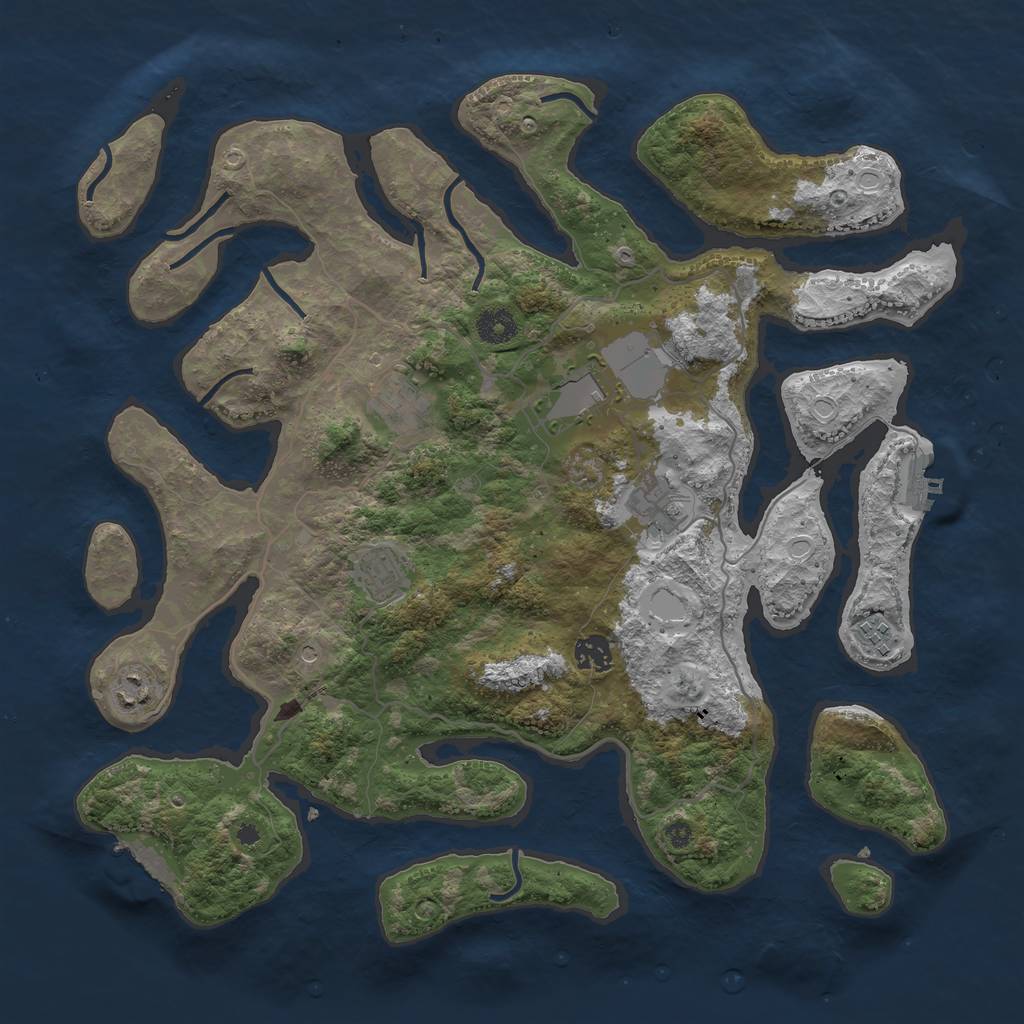 Rust Map: Procedural Map, Size: 4000, Seed: 561561, 15 Monuments