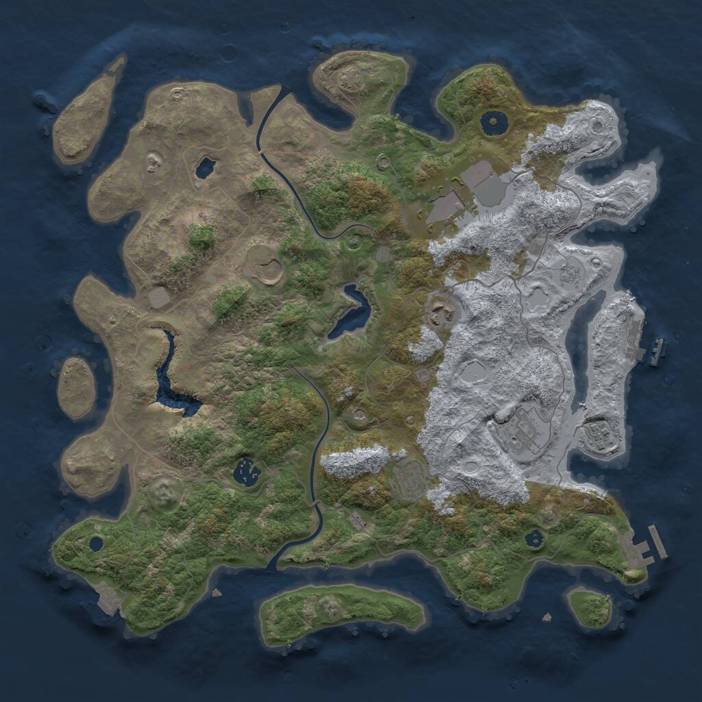 Rust Map: Procedural Map, Size: 4000, Seed: 561561, 13 Monuments