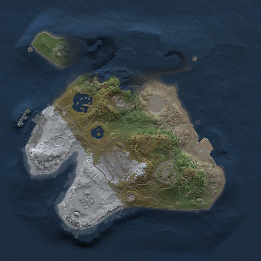 Rust Map: Procedural Map, Size: 2000, Seed: 921141189, 8 Monuments