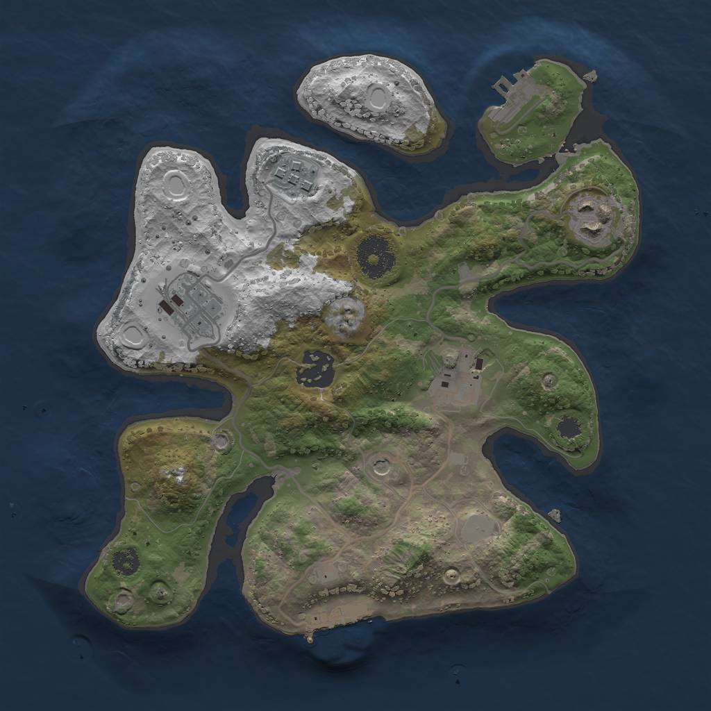 Rust Map: Procedural Map, Size: 2700, Seed: 431877543, 13 Monuments