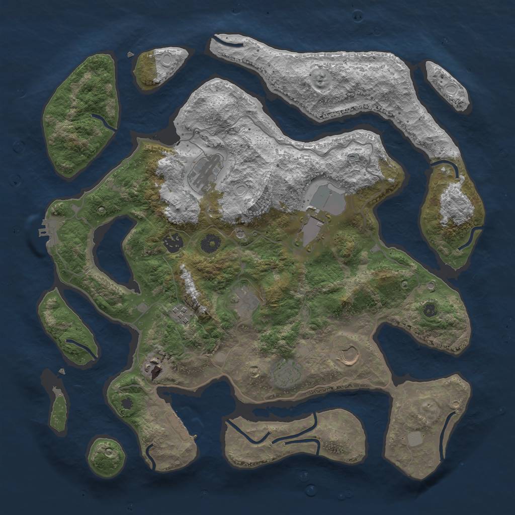 Rust Map: Procedural Map, Size: 4000, Seed: 818326, 16 Monuments