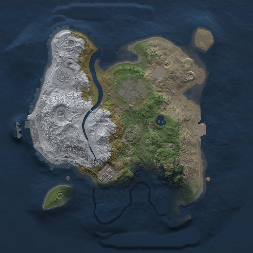 Rust Map: Procedural Map, Size: 2400, Seed: 3200, 8 Monuments