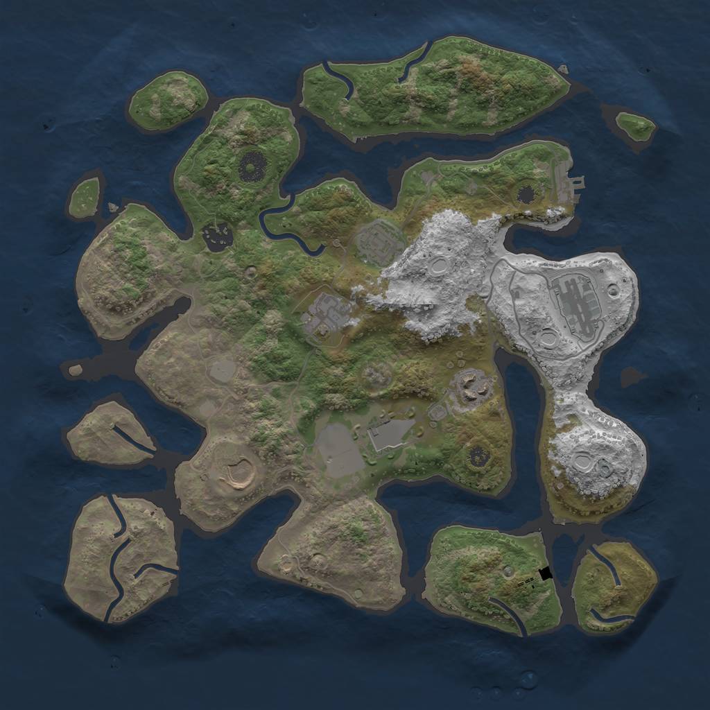 Rust Map: Procedural Map, Size: 3500, Seed: 51015141, 13 Monuments
