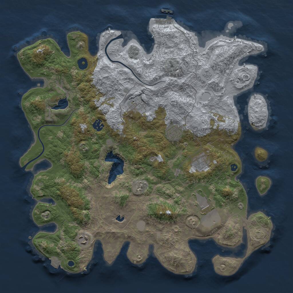 Rust Map: Procedural Map, Size: 4000, Seed: 35544569, 12 Monuments