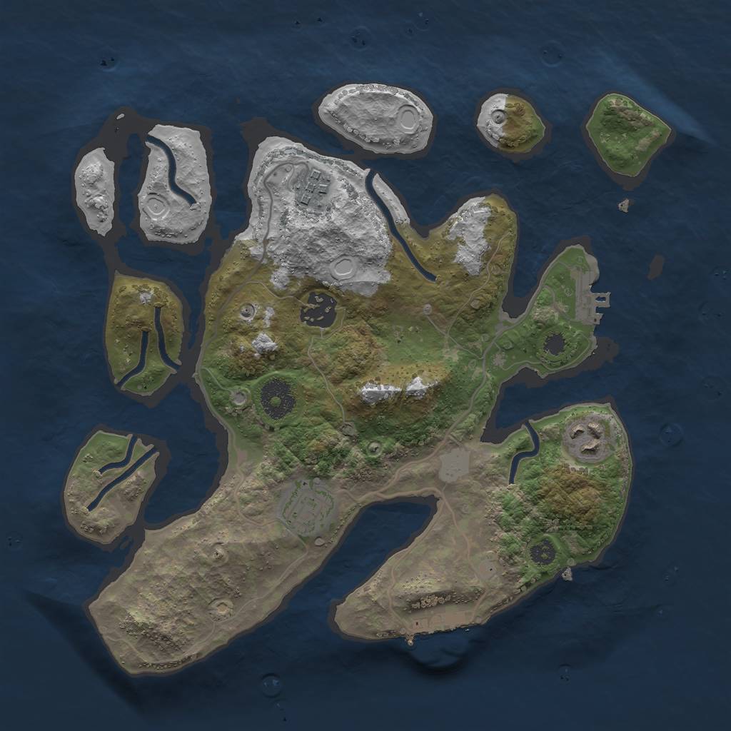 Rust Map: Procedural Map, Size: 3000, Seed: 728711355, 11 Monuments