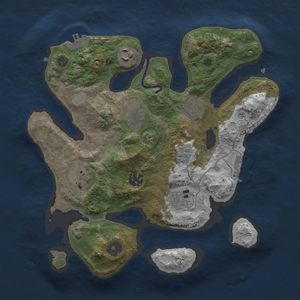 Rust Map: Procedural Map, Size: 3000, Seed: 1731134044, 15 Monuments