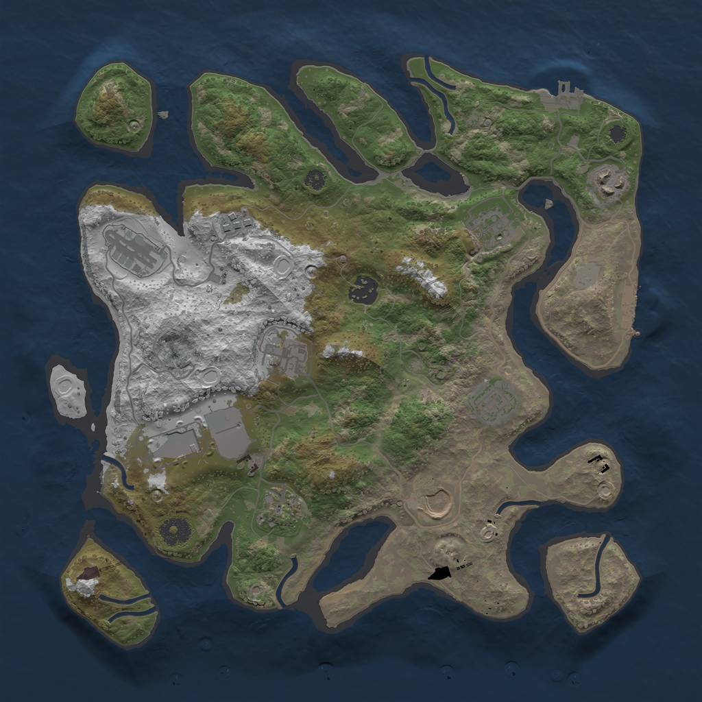 Rust Map: Procedural Map, Size: 3600, Seed: 2028, 17 Monuments