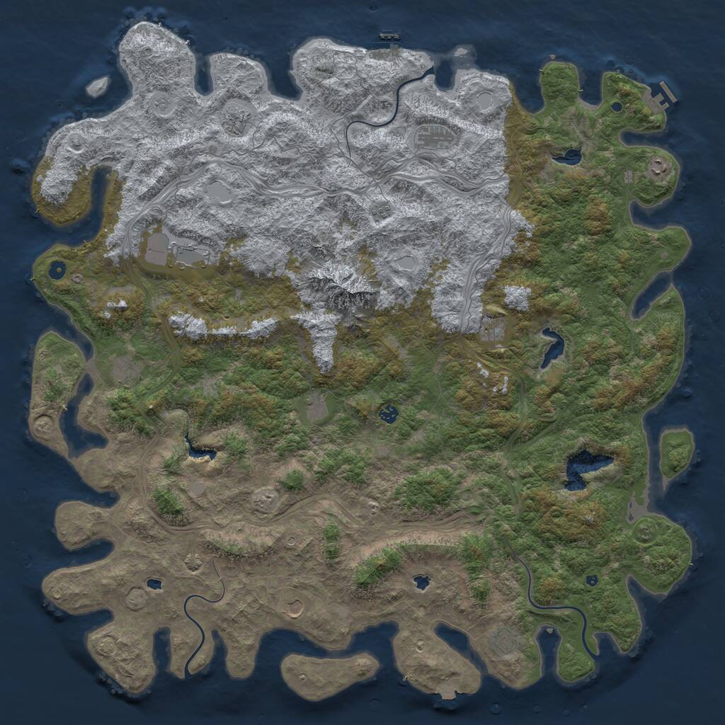Rust Map: Procedural Map, Size: 6000, Seed: 618473, 17 Monuments