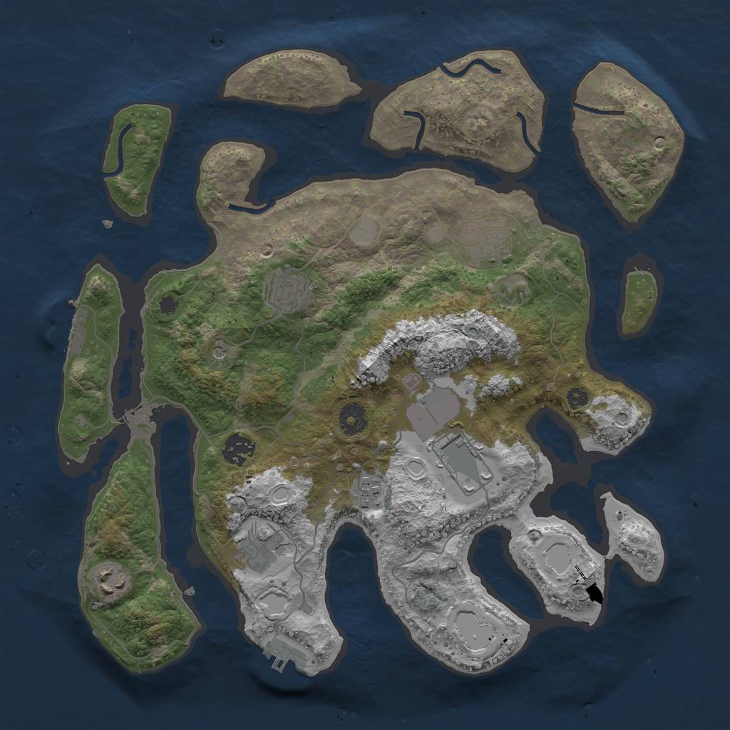 Rust Map: Procedural Map, Size: 3550, Seed: 49891, 15 Monuments