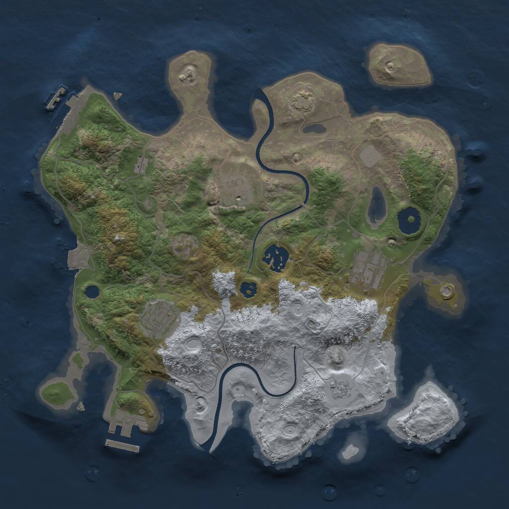 Rust Map: Procedural Map, Size: 3000, Seed: 89354146, 9 Monuments