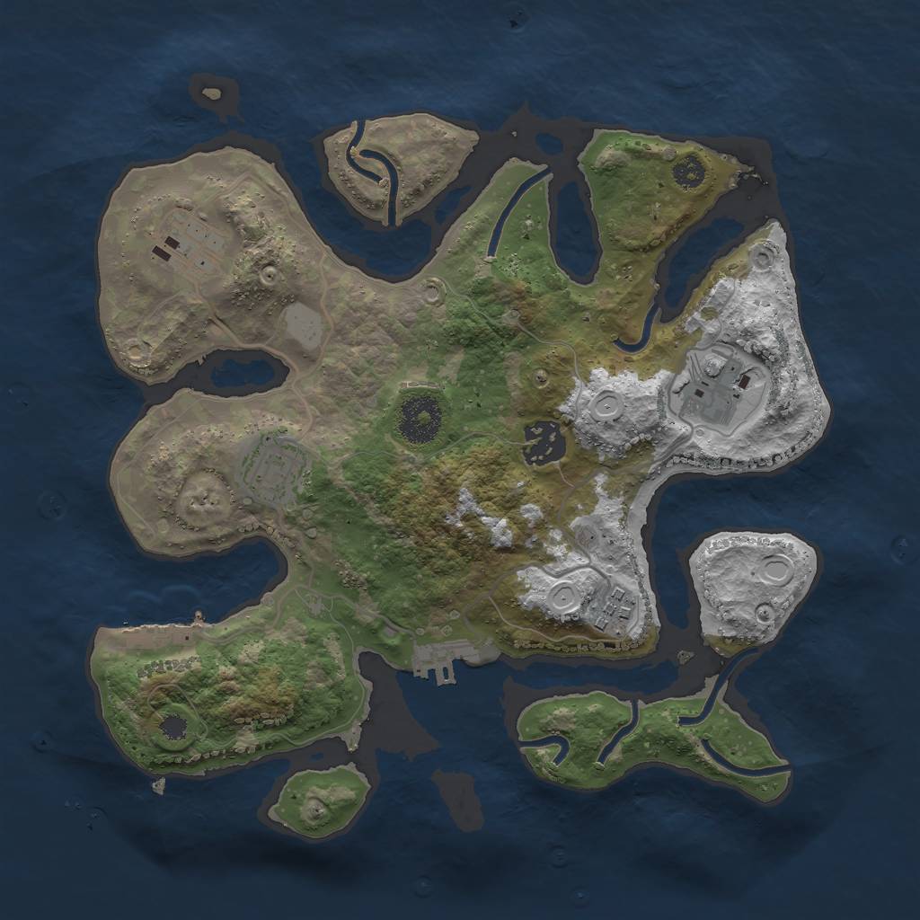 Rust Map: Procedural Map, Size: 3000, Seed: 26895143, 12 Monuments