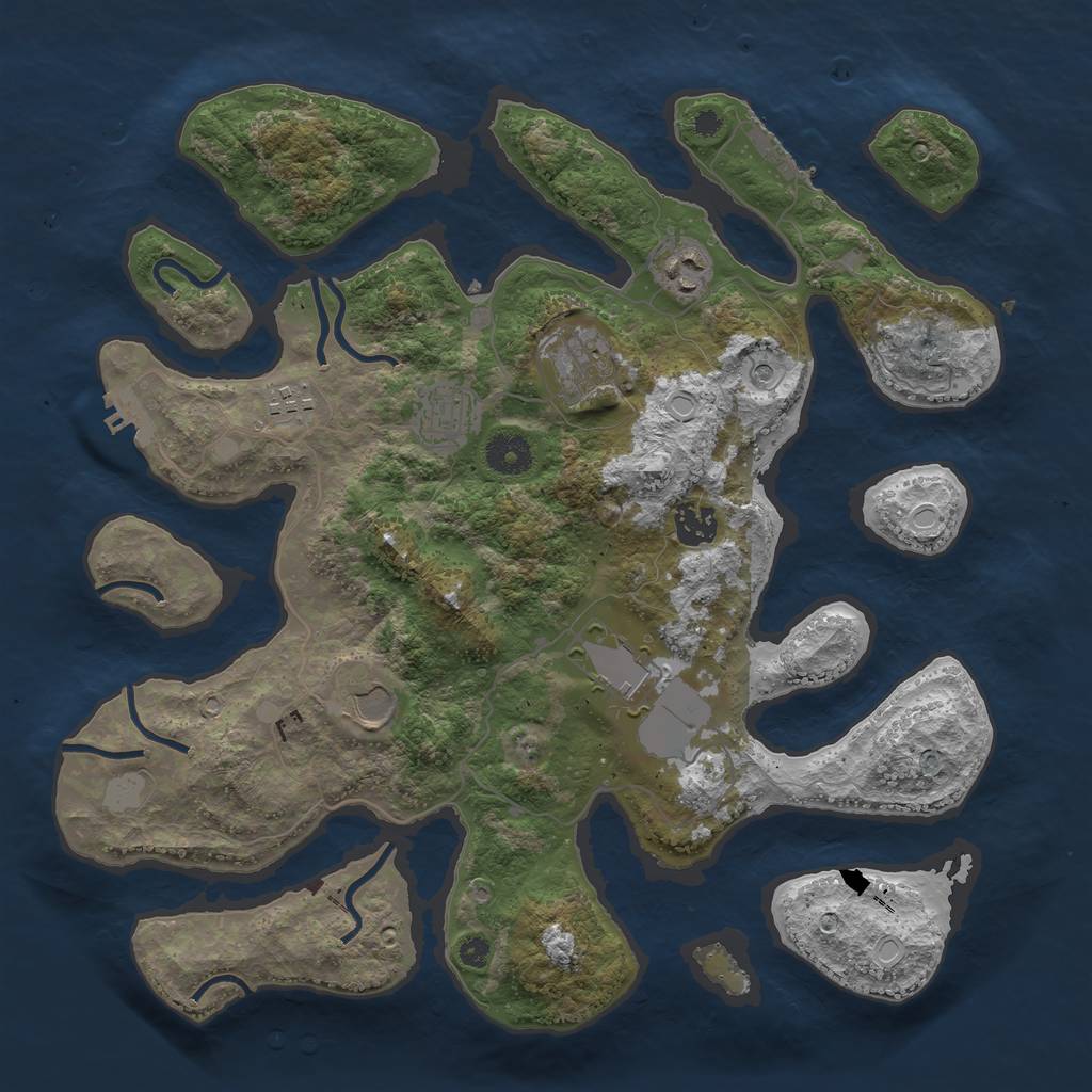 Rust Map: Procedural Map, Size: 3700, Seed: 121521, 15 Monuments