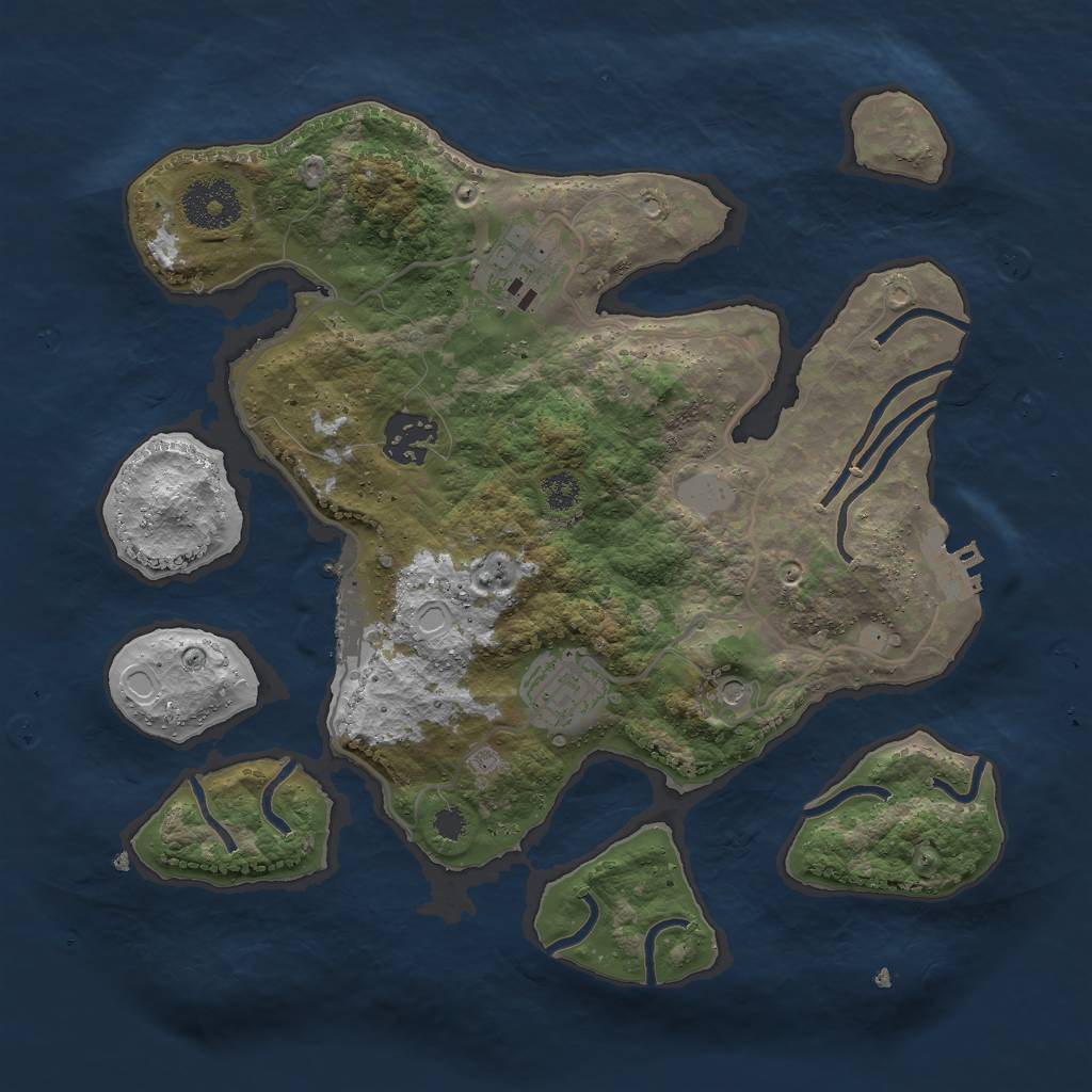 Rust Map: Procedural Map, Size: 3000, Seed: 184140714, 11 Monuments