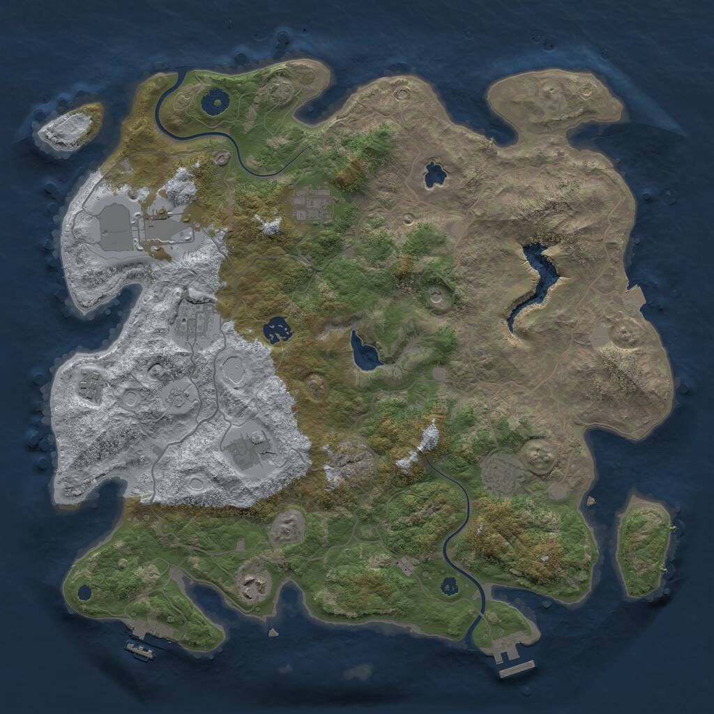 Rust Map: Procedural Map, Size: 4000, Seed: 45342149, 14 Monuments