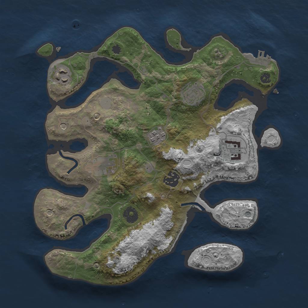 Rust Map: Procedural Map, Size: 3000, Seed: 7293, 13 Monuments
