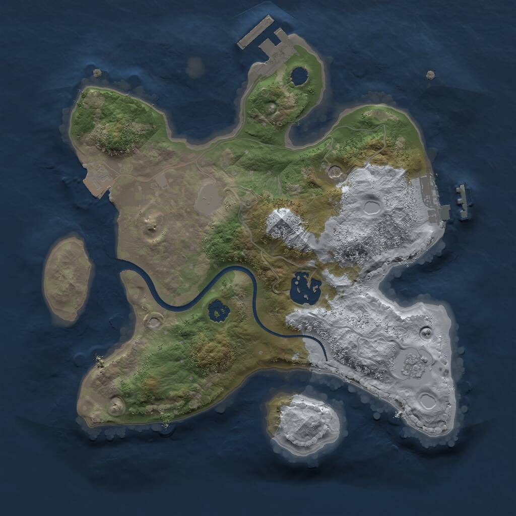 Rust Map: Procedural Map, Size: 2400, Seed: 4200, 6 Monuments