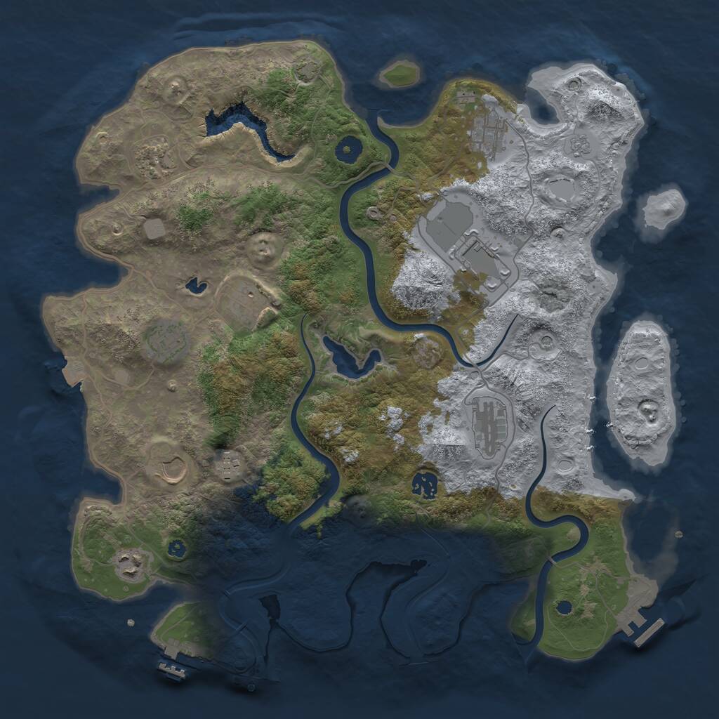 Rust Map: Procedural Map, Size: 4000, Seed: 1876325982, 16 Monuments