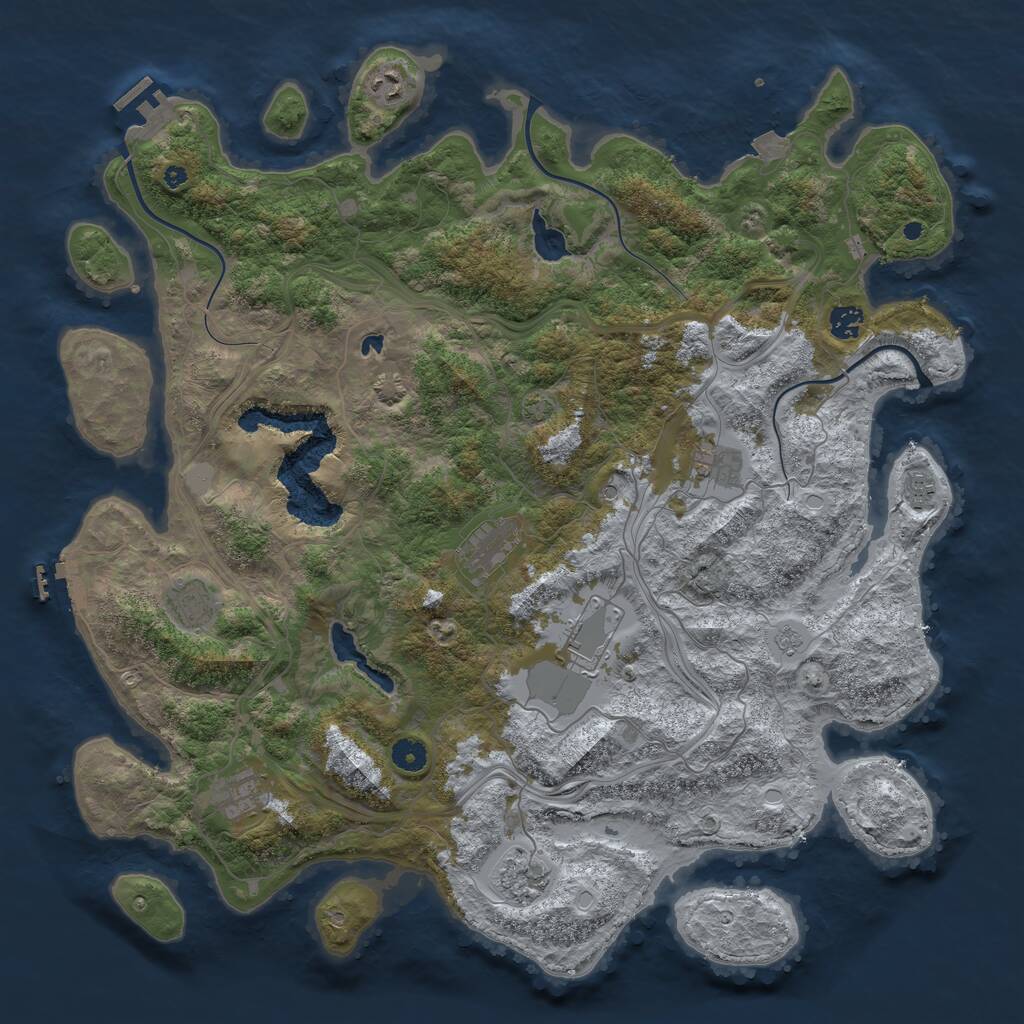 Rust Map: Procedural Map, Size: 4500, Seed: 98762, 15 Monuments