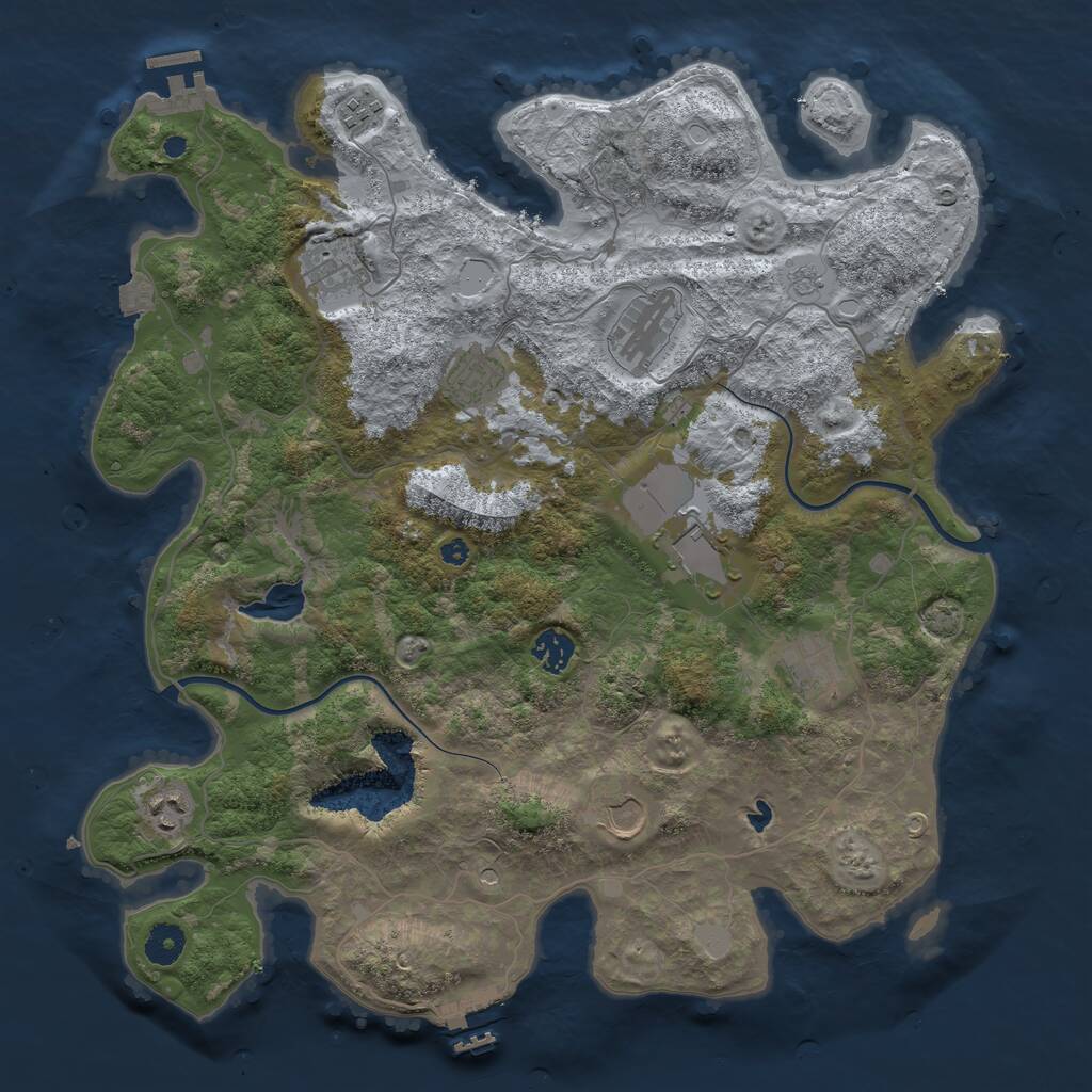 Rust Map: Procedural Map, Size: 4000, Seed: 887657, 15 Monuments