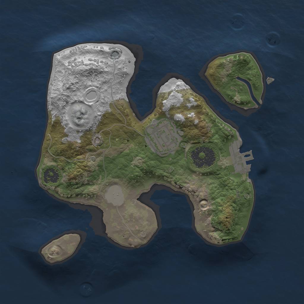 Rust Map: Procedural Map, Size: 2000, Seed: 2121313528, 7 Monuments