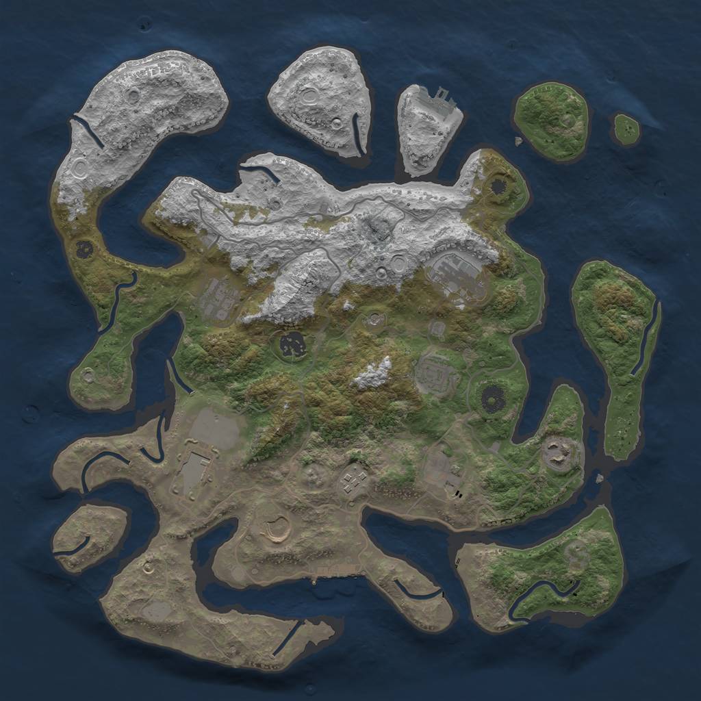 Rust Map: Procedural Map, Size: 4000, Seed: 357106, 17 Monuments