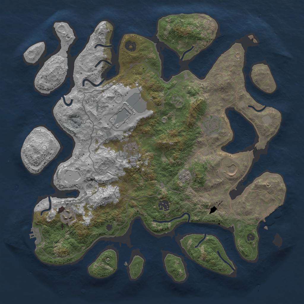 Rust Map: Procedural Map, Size: 4000, Seed: 207448, 15 Monuments
