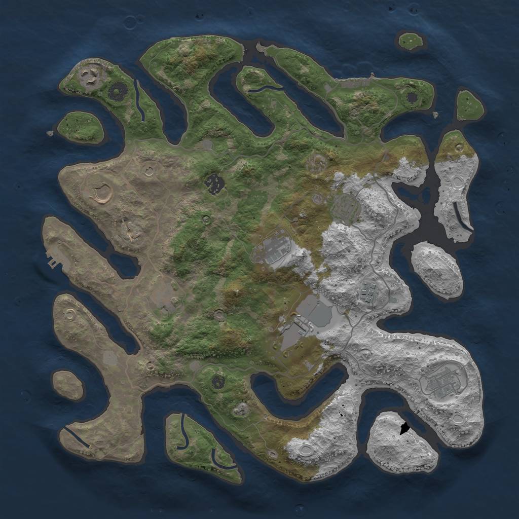 Rust Map: Procedural Map, Size: 4000, Seed: 612008, 17 Monuments
