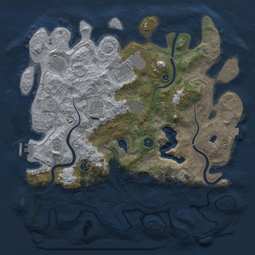 Rust Map: Procedural Map, Size: 4000, Seed: 924924, 12 Monuments