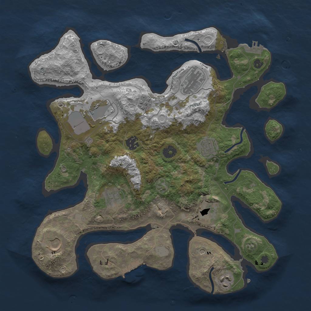 Rust Map: Procedural Map, Size: 3550, Seed: 431982, 17 Monuments