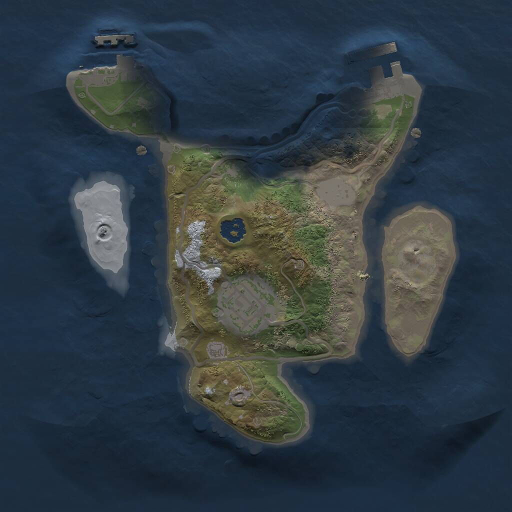 Rust Map: Procedural Map, Size: 2048, Seed: 13426969, 4 Monuments