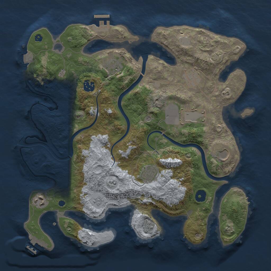 Rust Map: Procedural Map, Size: 3500, Seed: 613764577, 14 Monuments