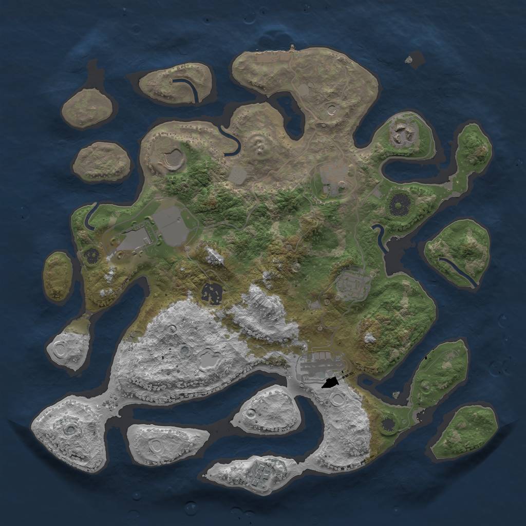 Rust Map: Procedural Map, Size: 3550, Seed: 573259, 15 Monuments