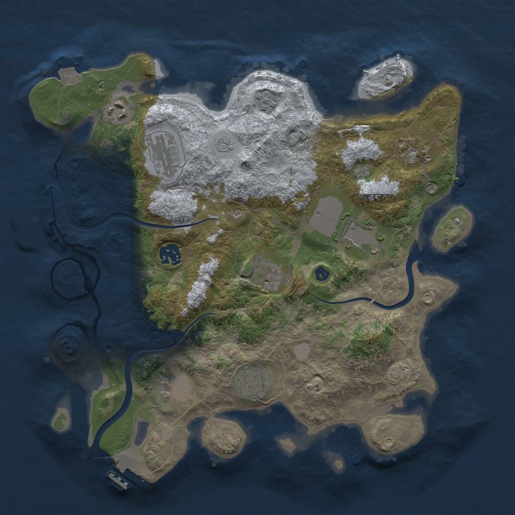 Rust Map: Procedural Map, Size: 3550, Seed: 198033, 14 Monuments