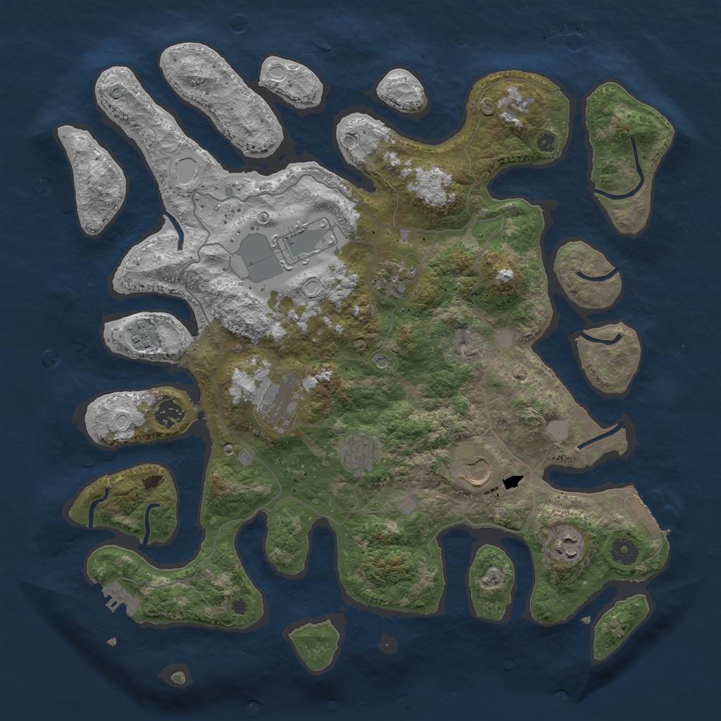 Rust Map: Procedural Map, Size: 4000, Seed: 649745, 16 Monuments