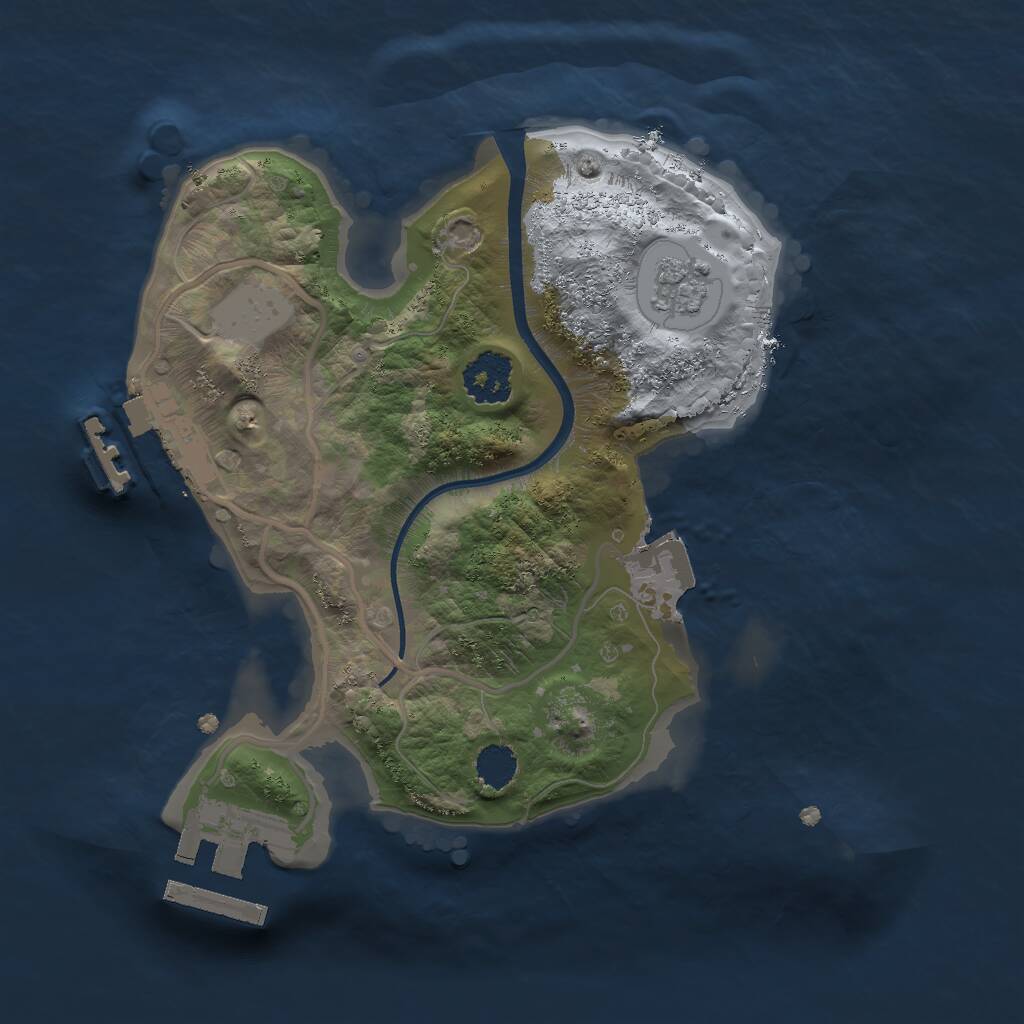 Rust Map: Procedural Map, Size: 2000, Seed: 867530, 4 Monuments