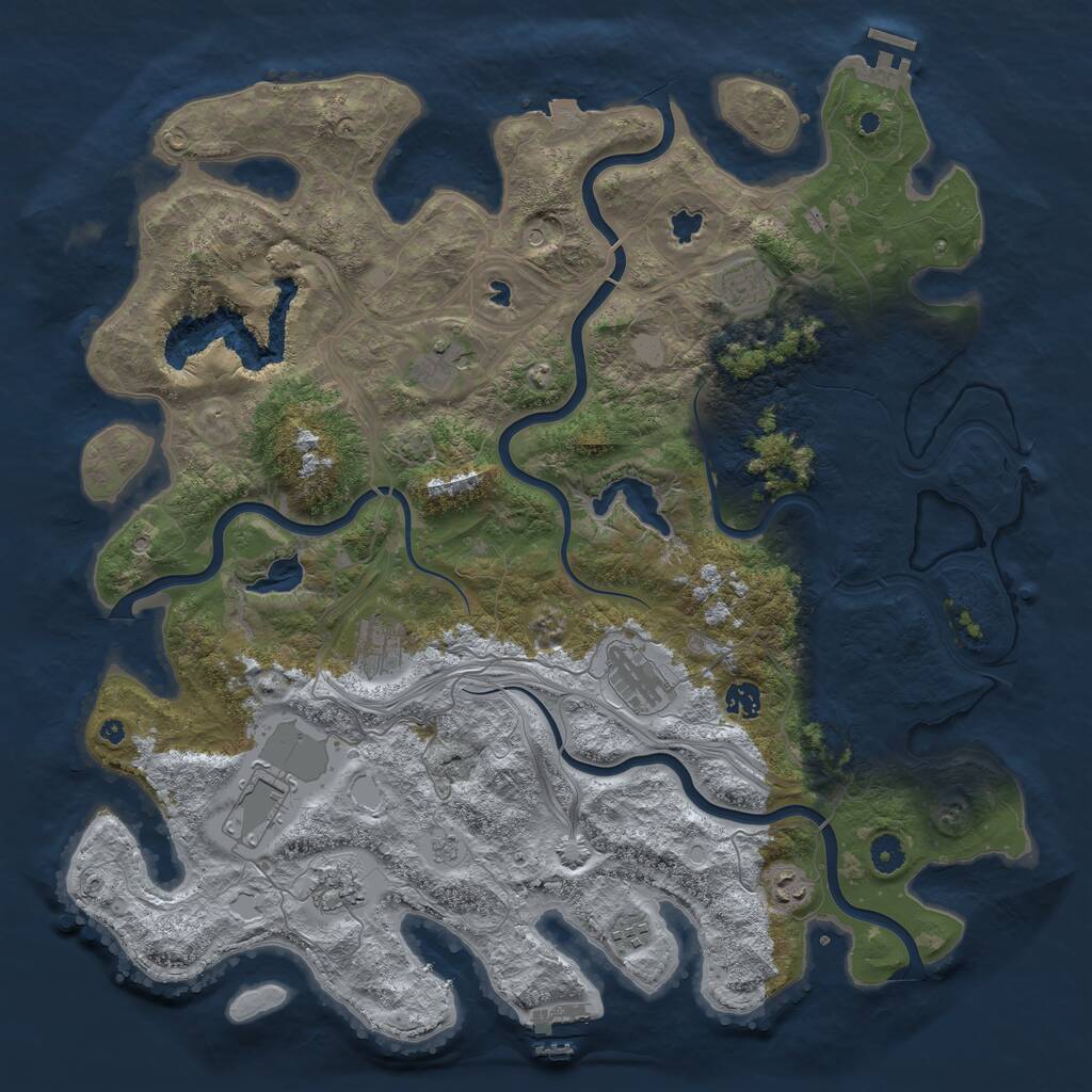 Rust Map: Procedural Map, Size: 4500, Seed: 795507573, 15 Monuments