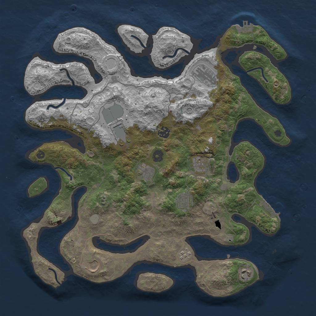 Rust Map: Procedural Map, Size: 4000, Seed: 158756, 17 Monuments