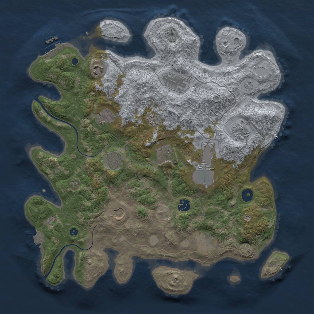 Rust Map: Procedural Map, Size: 3850, Seed: 146775694, 15 Monuments