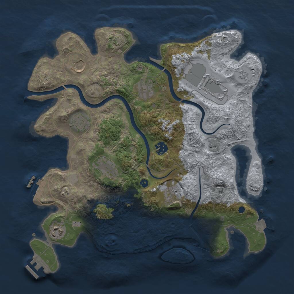 Rust Map: Procedural Map, Size: 3550, Seed: 358577, 15 Monuments